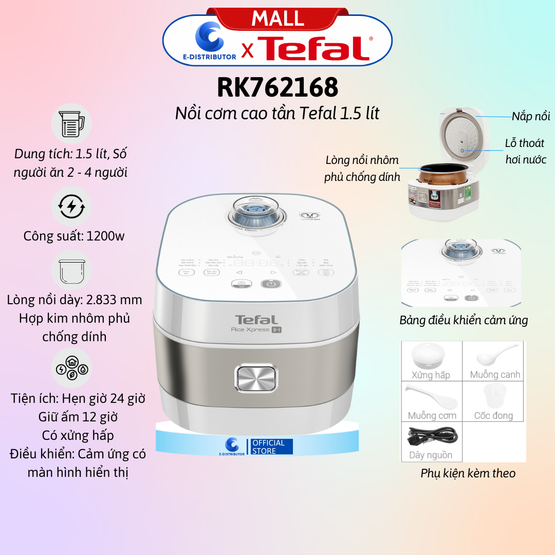 Nồi cơm cao tần Tefal 1.5 lít RK762168