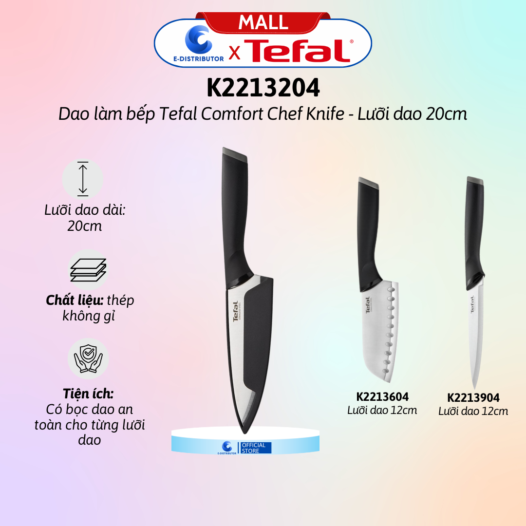 Dao làm bếp Tefal Comfort K2213204 - 20cm