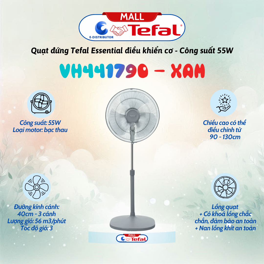 Quạt đứng Tefal - VH441790 - Xám