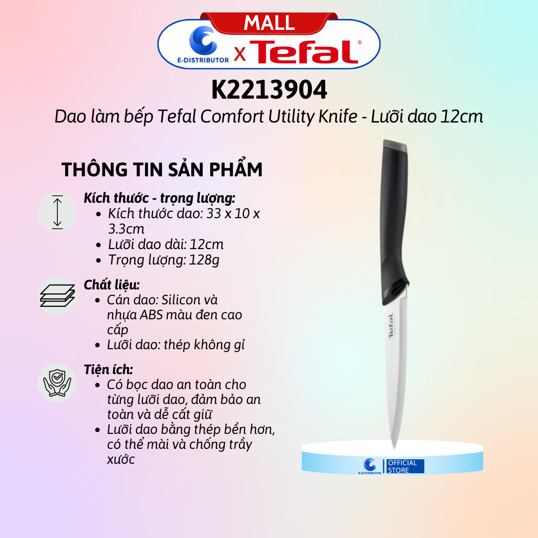 Dao làm bếp Tefal Comfort K2213904, 12cm