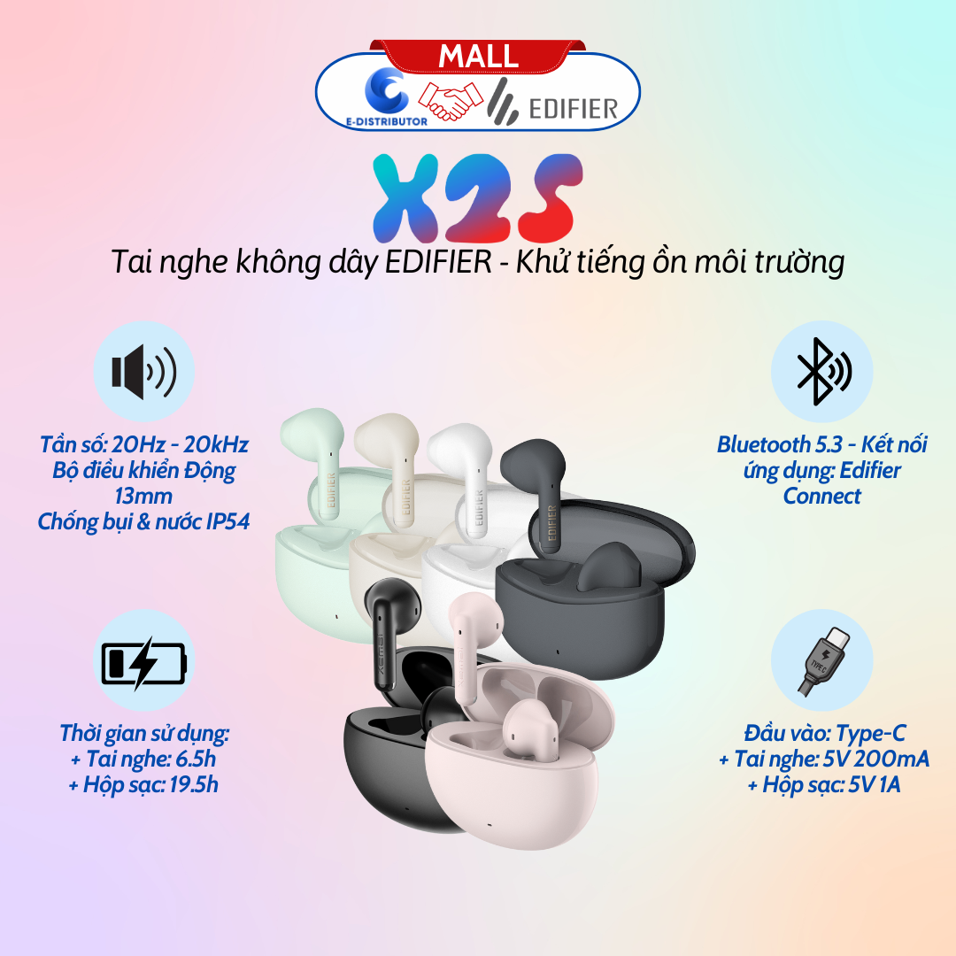 Tai nghe Bluetooth TWS Edifier X2S - màu ngẫu nhiên