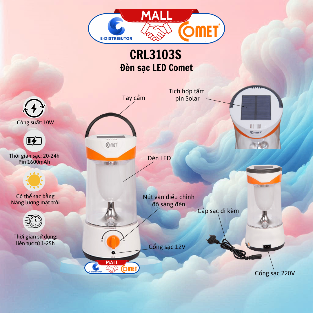 Đèn sạc Led Comet CRL3103S