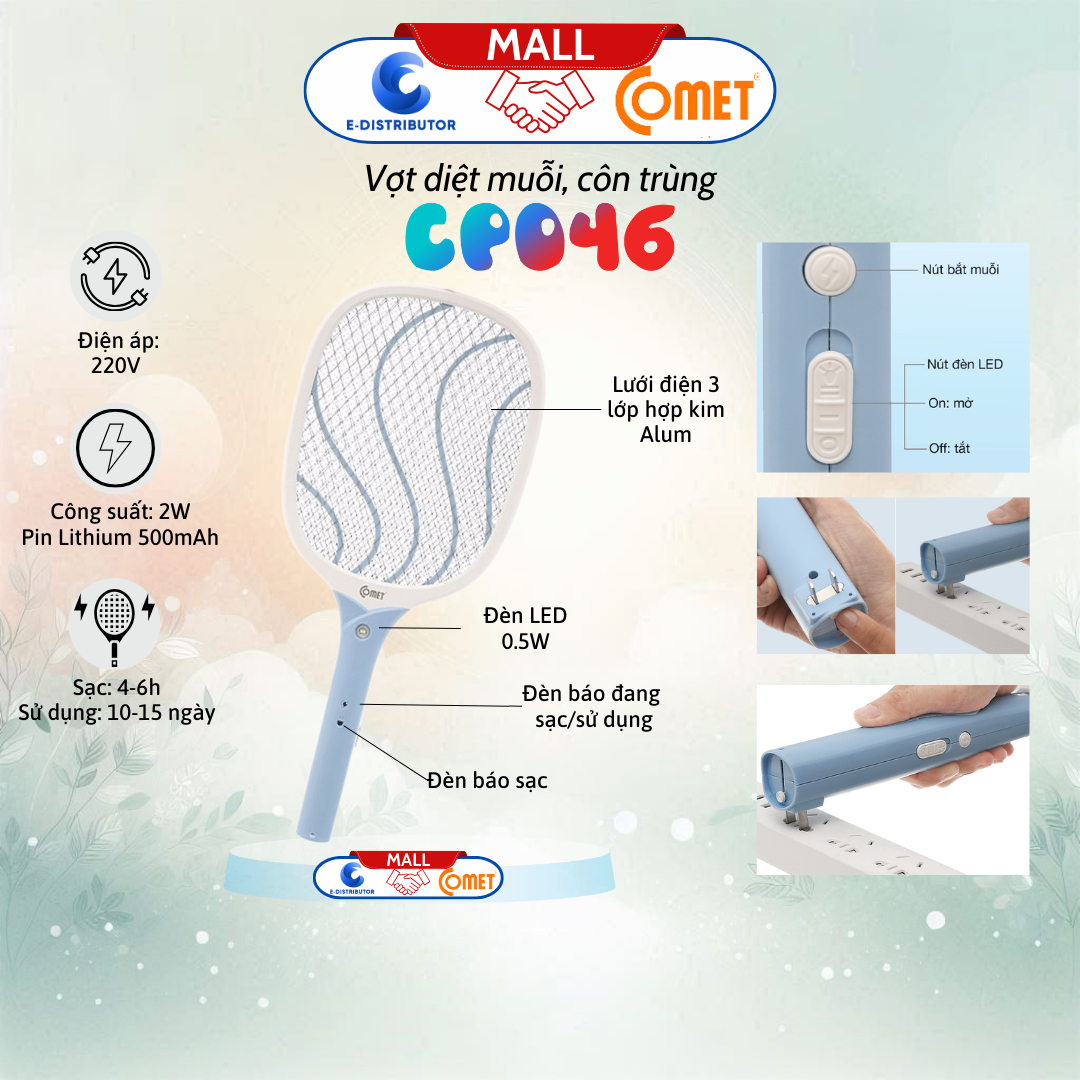 Vợt muỗi điện hiệu Comet - CP046
