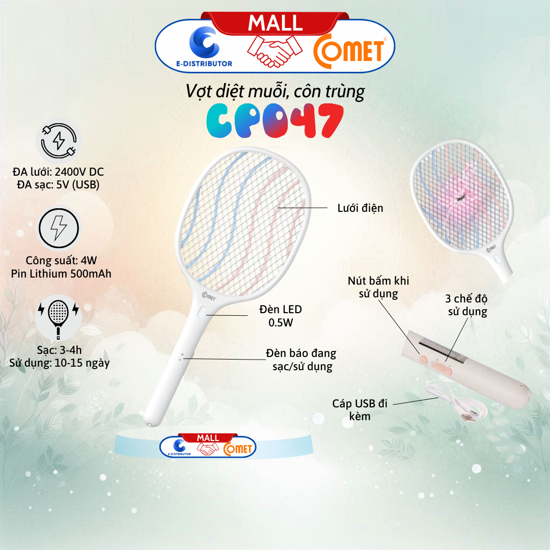 Vợt muỗi điện hiệu Comet - CP047