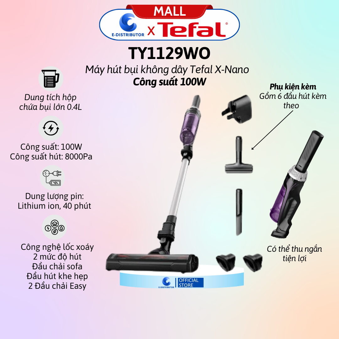 Máy hút bụi không dây Tefal TY1129WO X-Nano