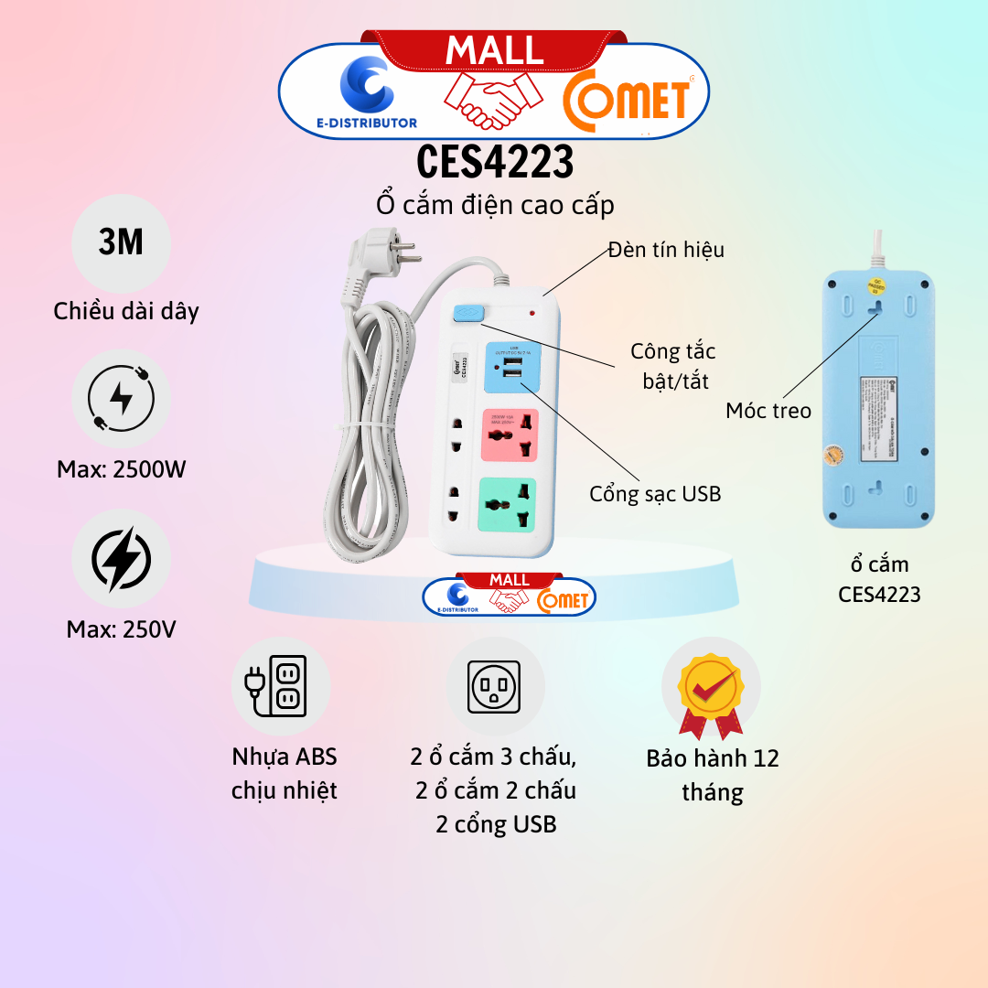 Ổ cắm nối dài an toàn hiệu Comet - CES4223