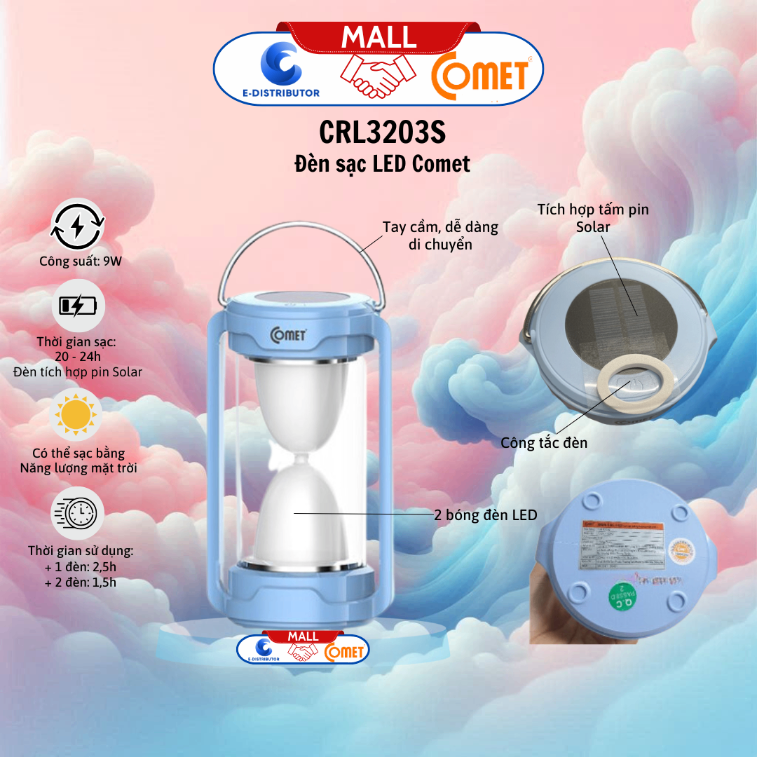 Đèn sạc Led, 9W, hiệu Comet - CRL3203