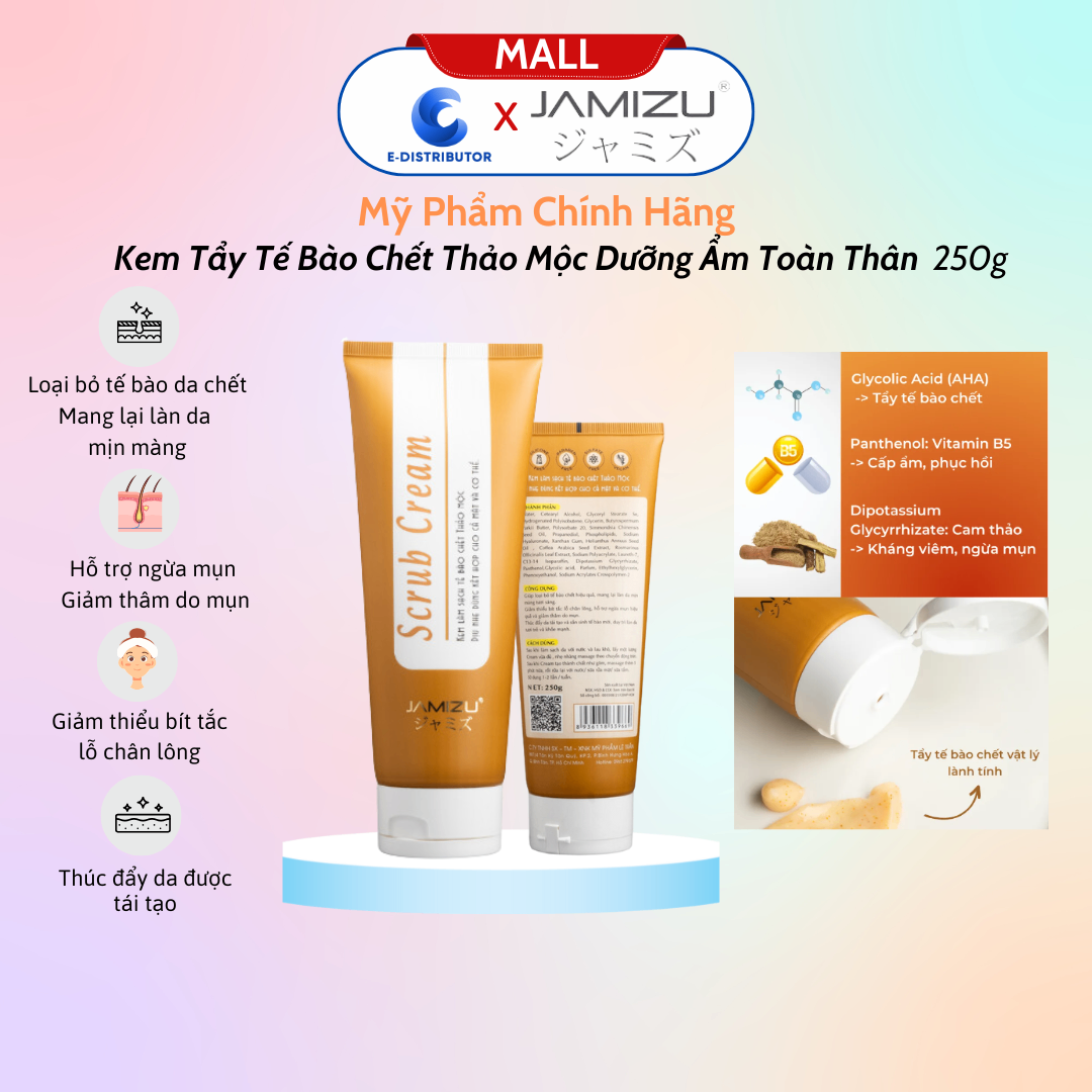Kem Làm Sạch Tế Bào Da Chết Thảo Mộc (250g) JAMIZU - SCRUB CREAM