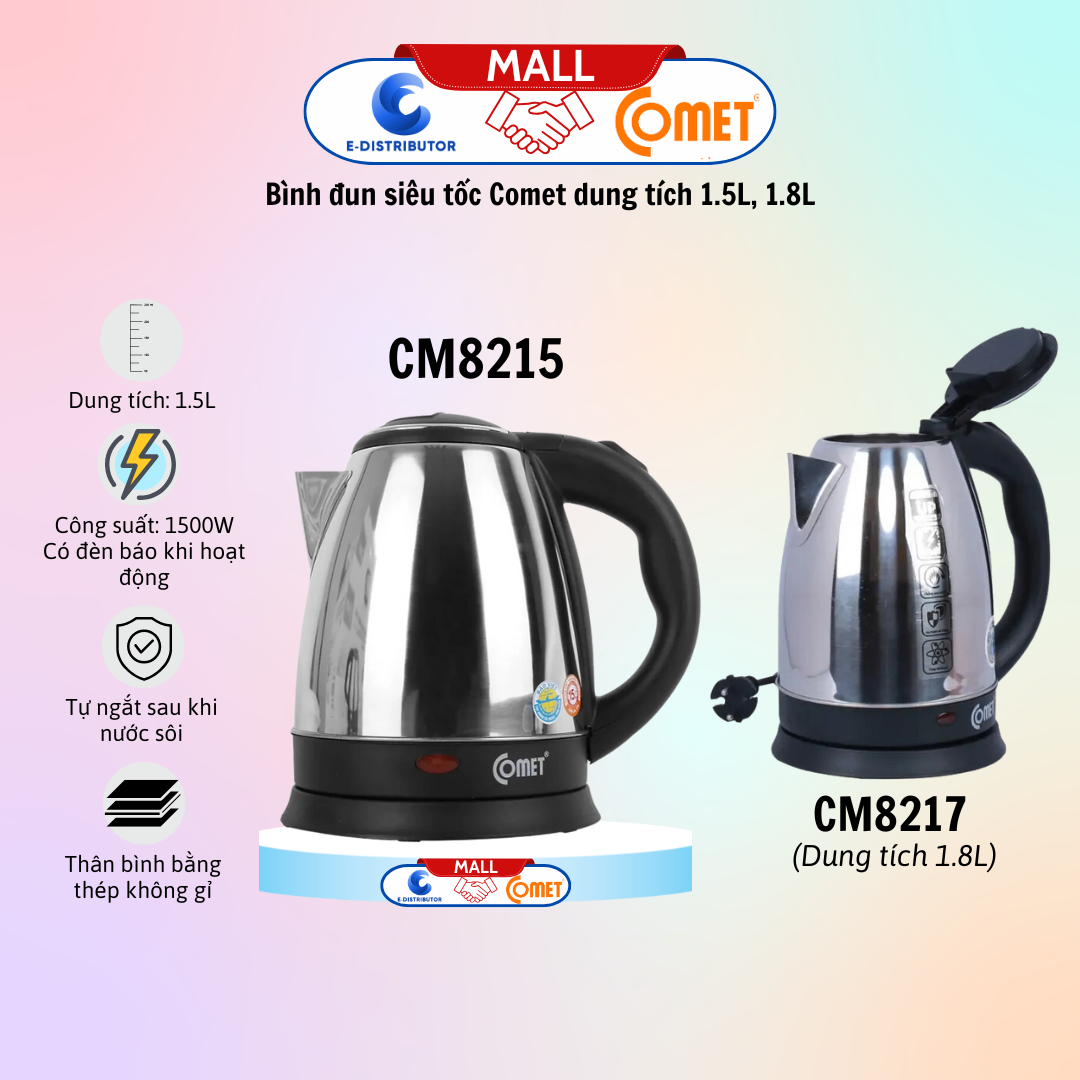 Bình đun siêu tốc hiệu COMET CM8217 (1.8L)