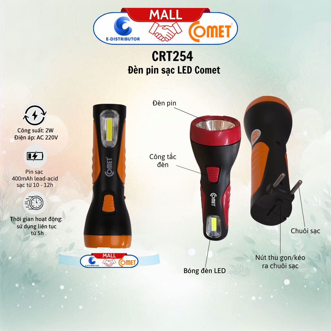 Đèn pin sạc Led Comet - CRT254