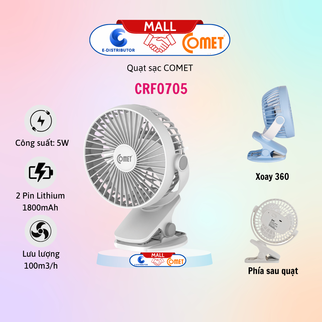 Quạt sạc Comet - CRF0705 BL