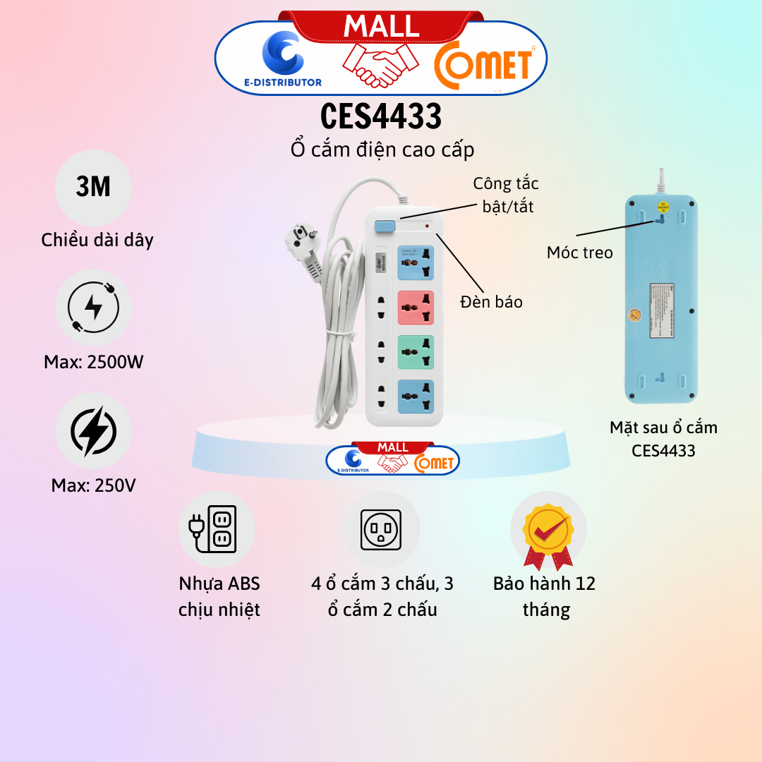 Ổ cắm nối dài an toàn hiệu Comet - CES4433