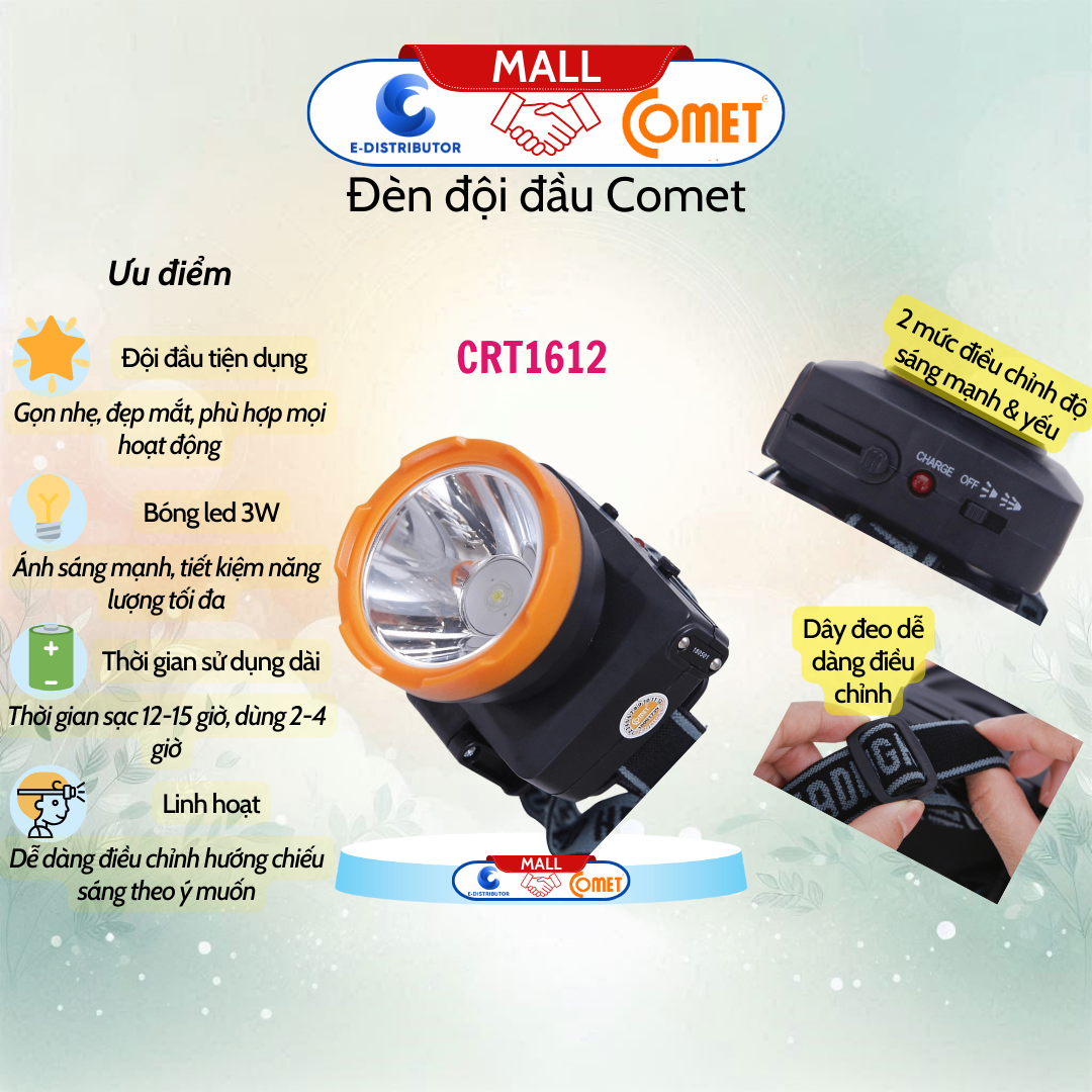 Đèn pin đội đầu Comet - CRT1612