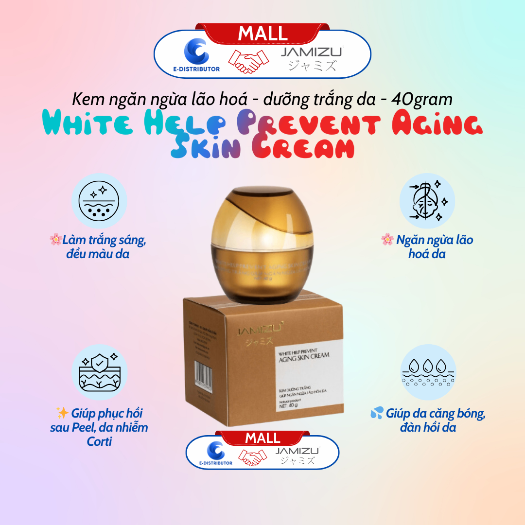 Kem Ngừa Lão Hóa Phục Hồi Da Cam Thảo (40g) JAMIZU - WHITE HELP PREVENT AGING SKIN CREAM