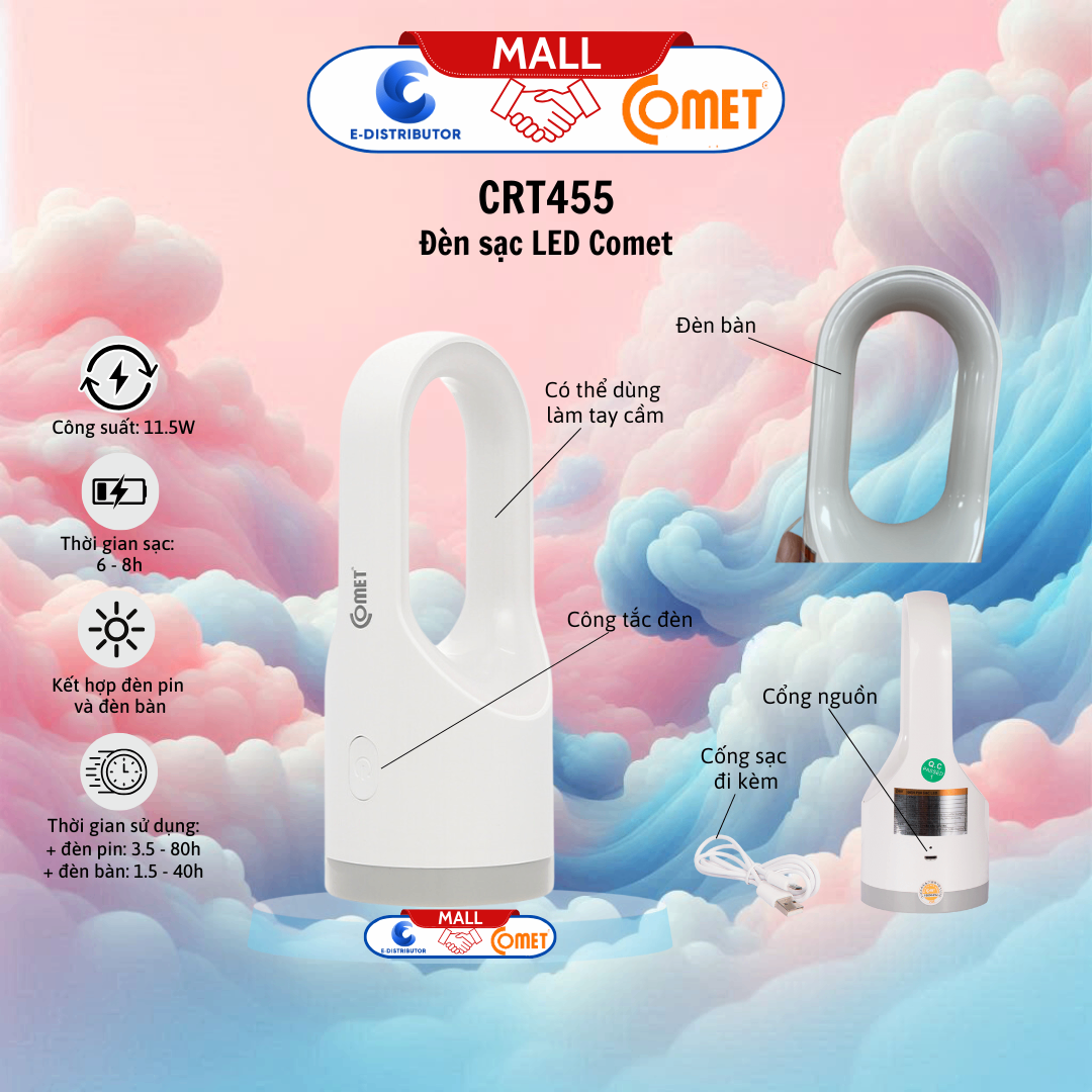 Đèn pin sạc Led Comet - CRT455