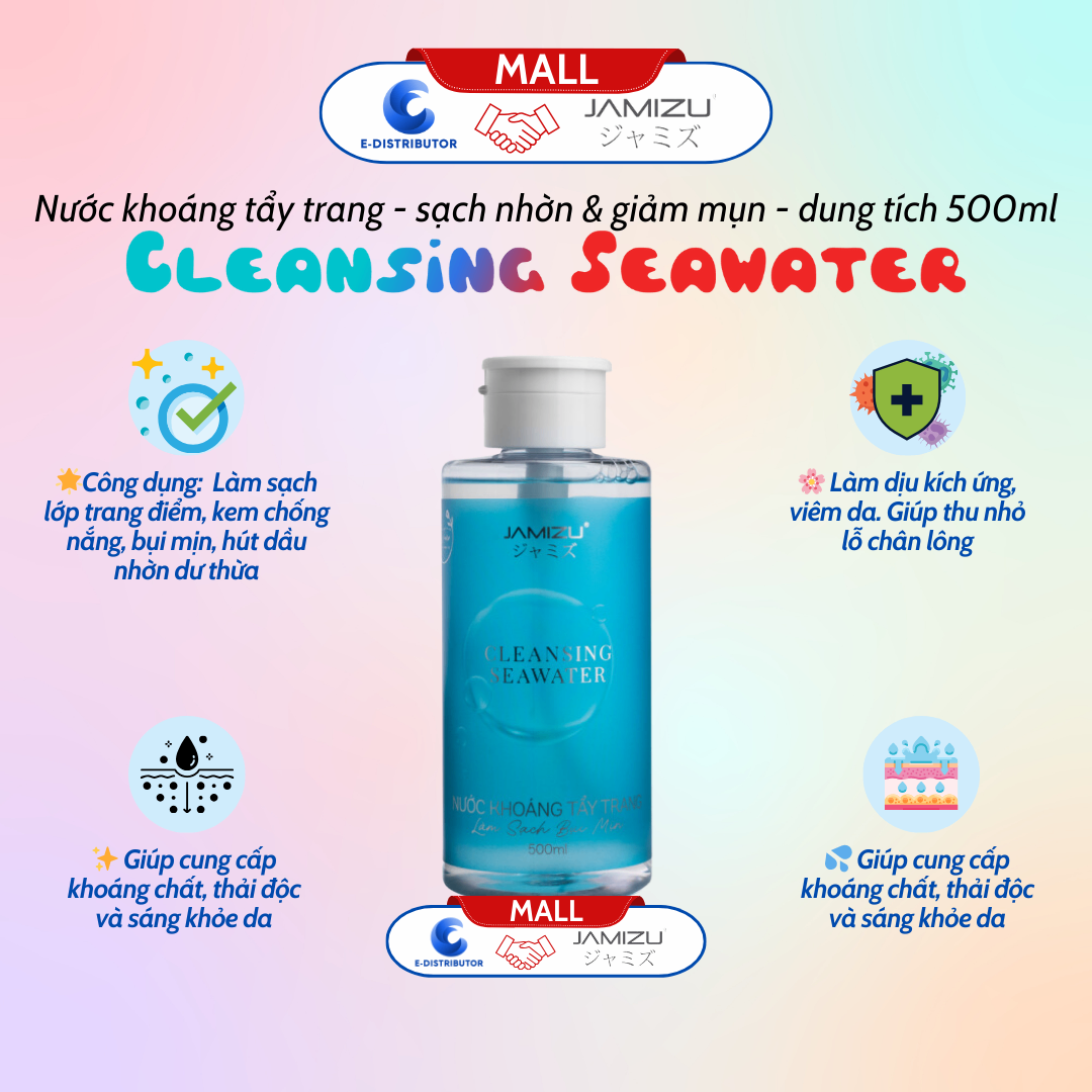 Nước khoáng tẩy trang (500ml) JAMIZU - CLEANSING SEAWATER