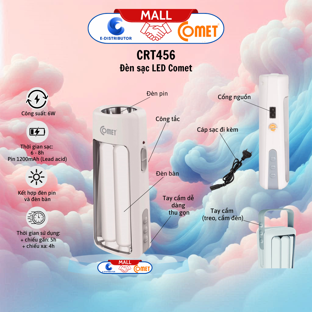 Đèn pin sạc Led Comet - CRT456