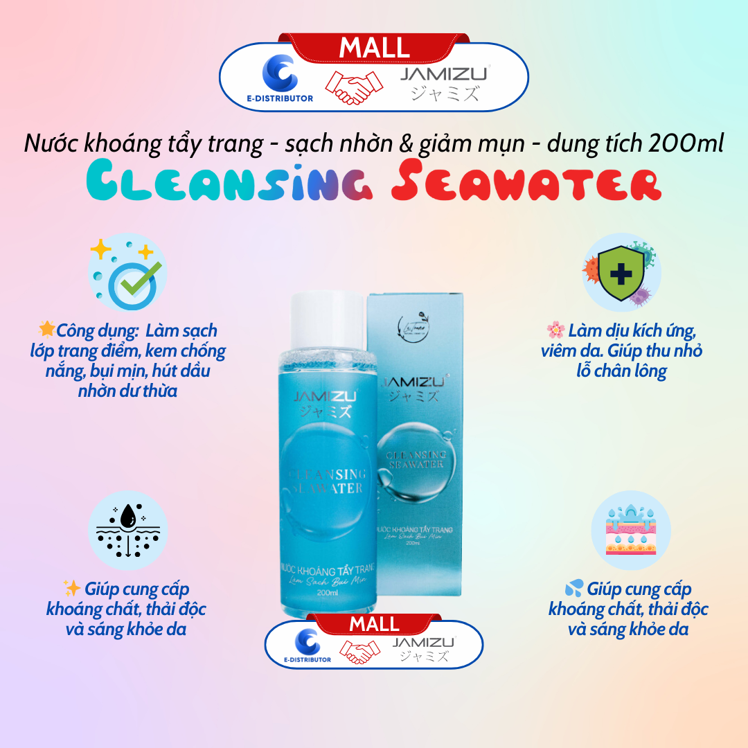 Nước khoáng tẩy trang (200ml) JAMIZU - CLEANSING SEAWATER