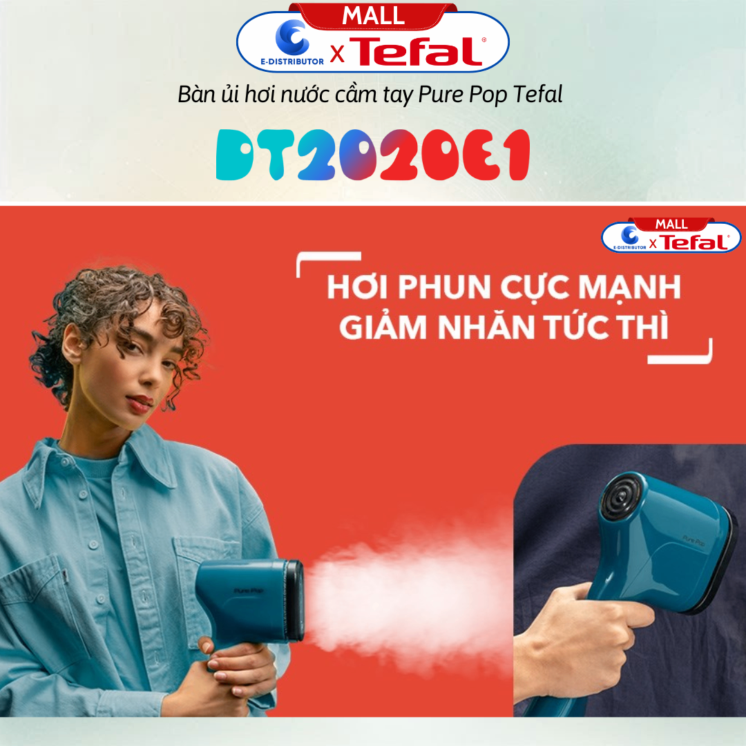 Bàn ủi hơi nước cầm tay Pure Pop Tefal DT2020E1 - Xanh Navy