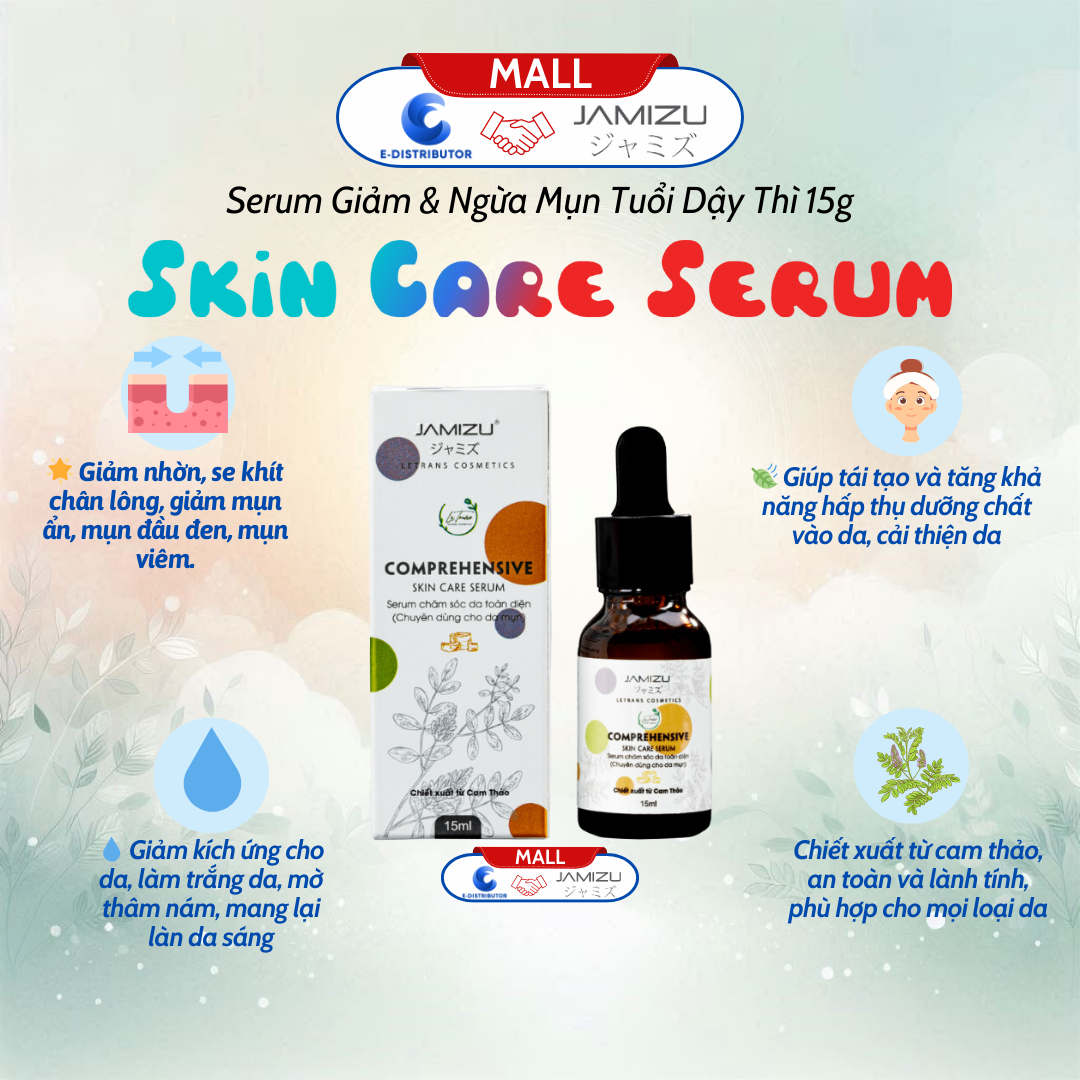 Serum Mụn Cam Thảo (15ml) JAMIZU - COMPREHENSIVE SKIN CARE SERUM