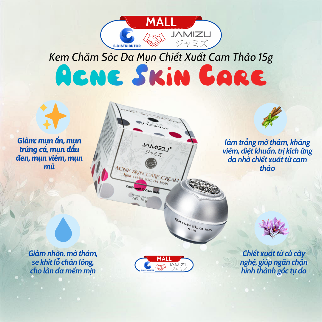 Kem Mụn Cam Thảo (15g) JAMIZU - ACNE SKIN CARE CREAM