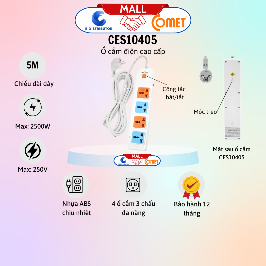 Ổ cắm nối dài an toàn hiệu Comet - CES10405