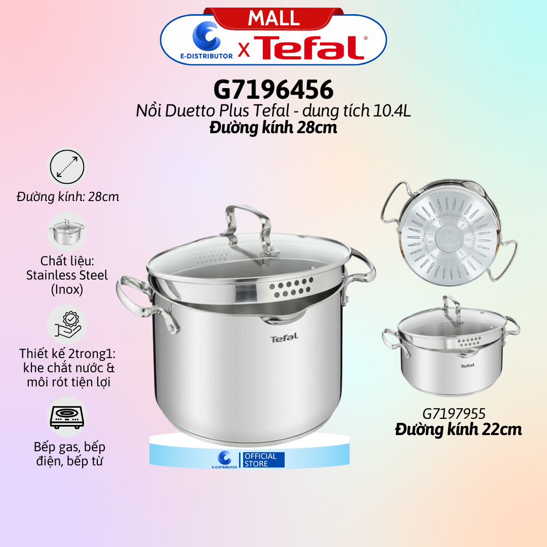 Nồi Duetto Plus 28cm, 10.4L Tefal G7196456