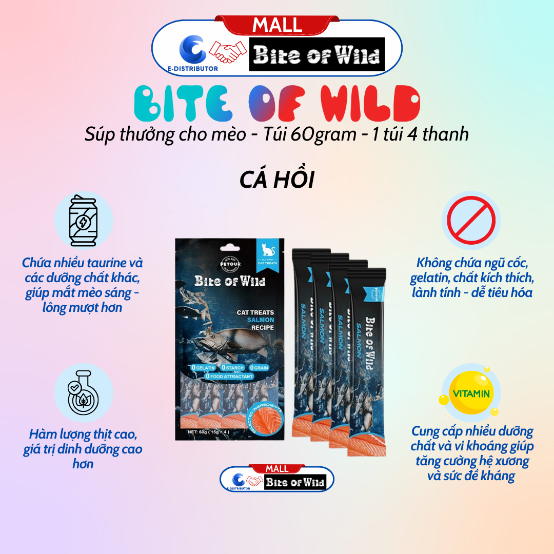 Súp Thưởng Bite Of Wild Cá Hồi 60g