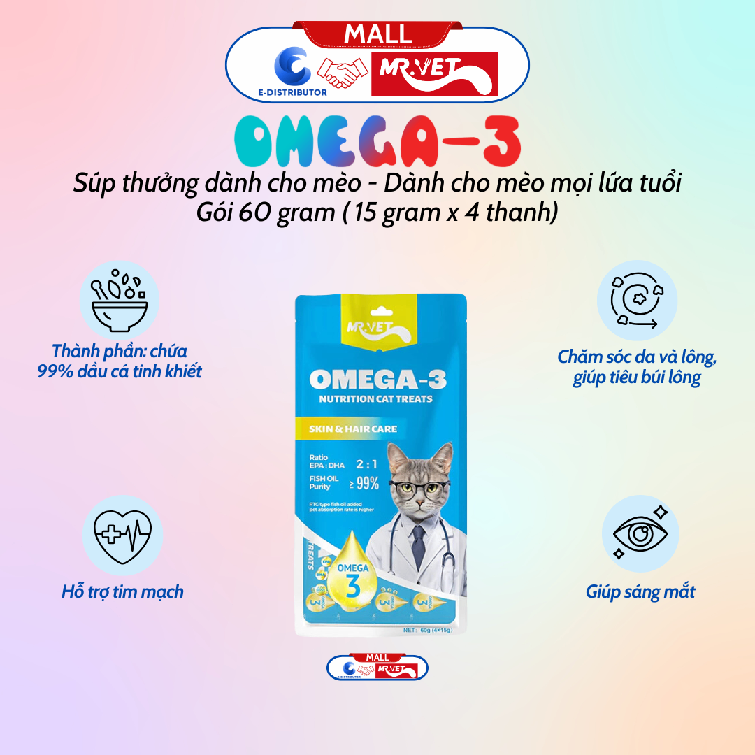 Súp Thưởng MrVet Omega 3 60g