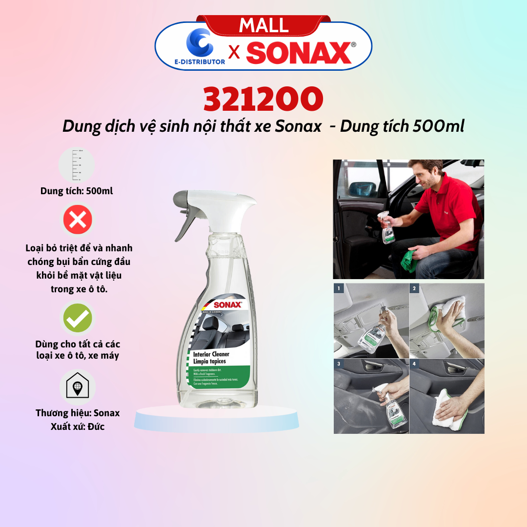 Dung dịch vệ sinh nội thất xe Sonax 321200 500ml