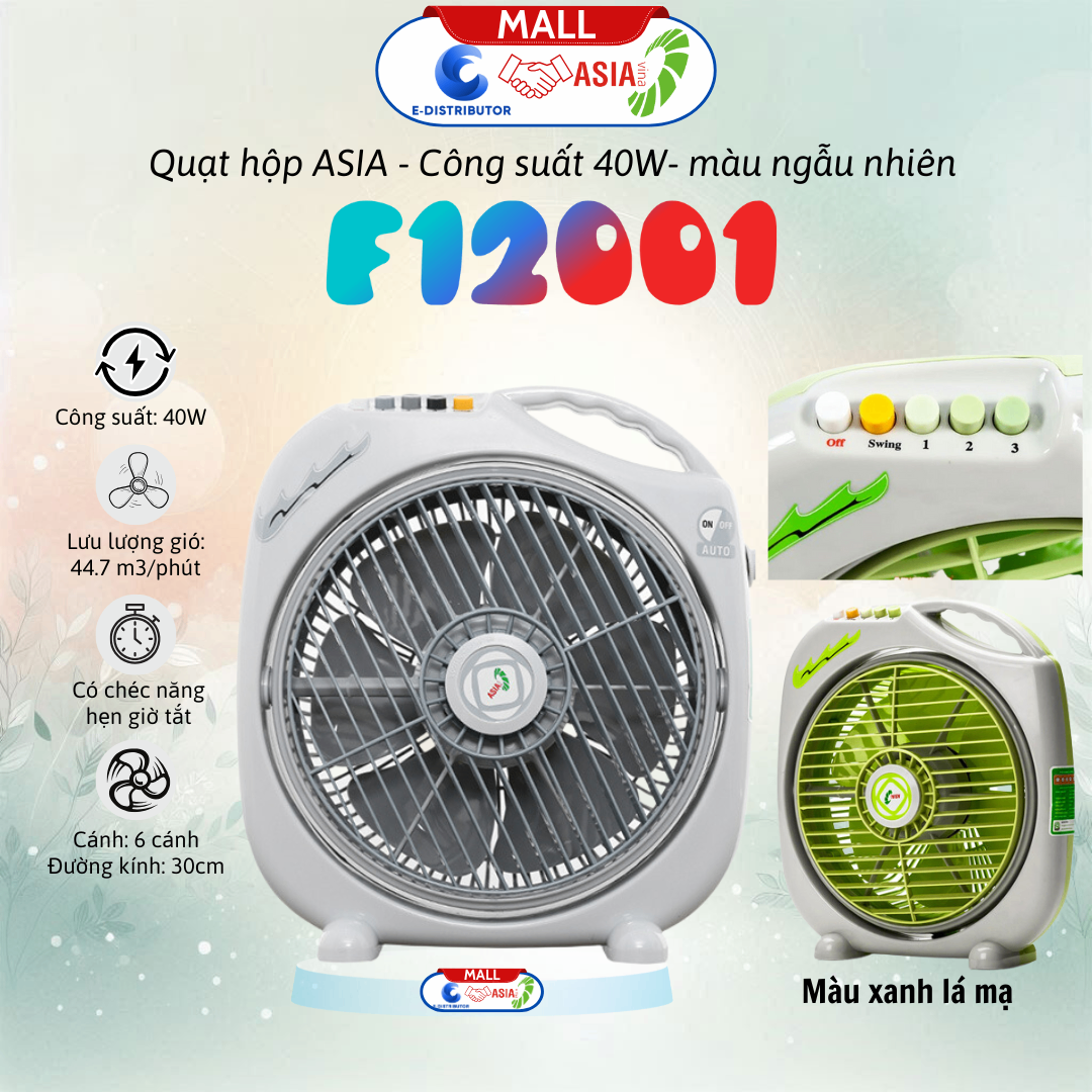 QUẠT HỘP ASIA B3 F12001 - HÀNG CHÍNH HÃNG - MÀU NGẪU NHIÊN