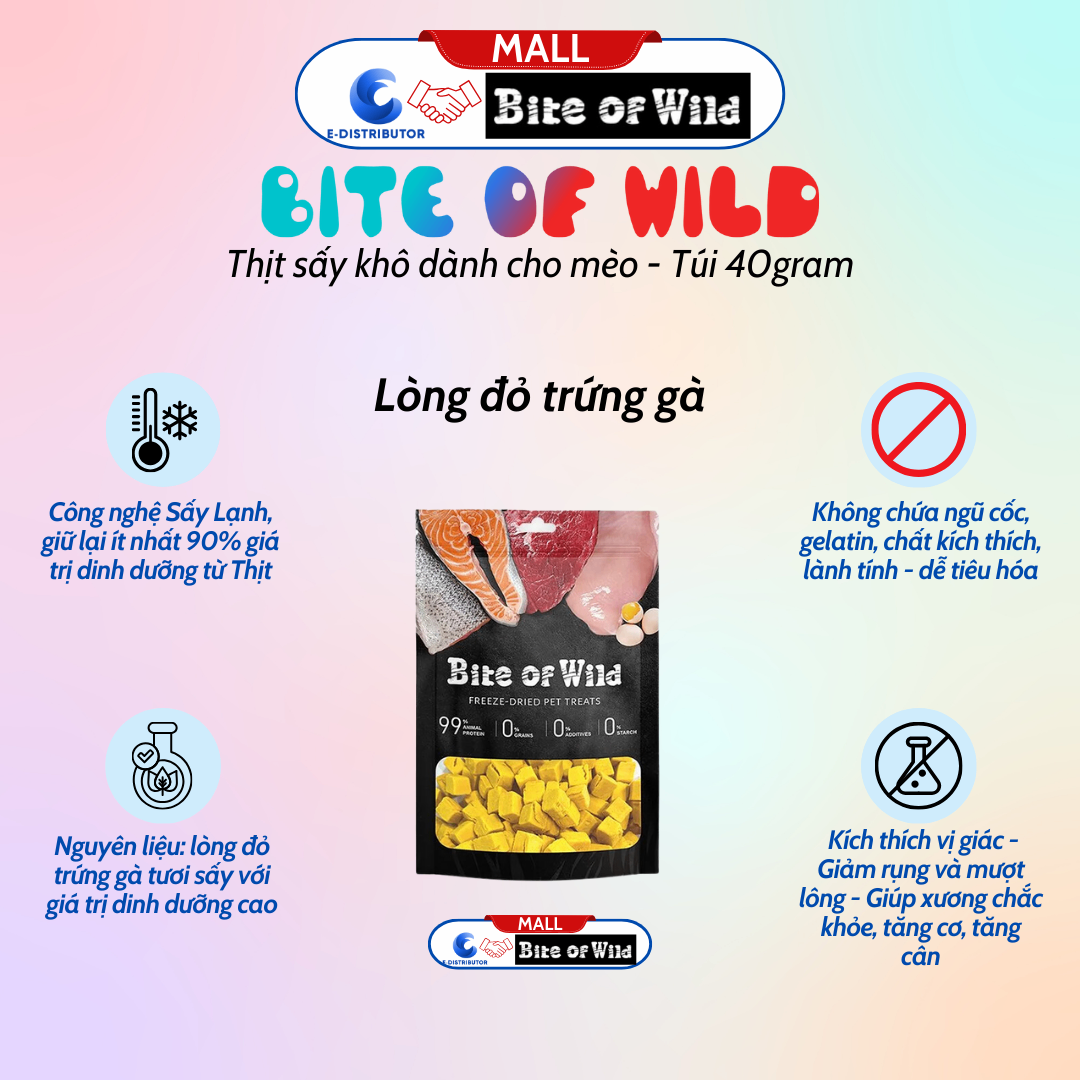 Thịt Sấy Bite Of Wild Lòng Đỏ Trứng Gà