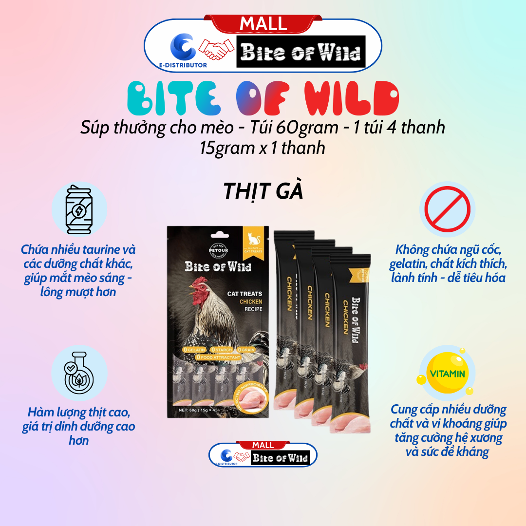 Súp Thưởng Bite Of Wild Gà 60g