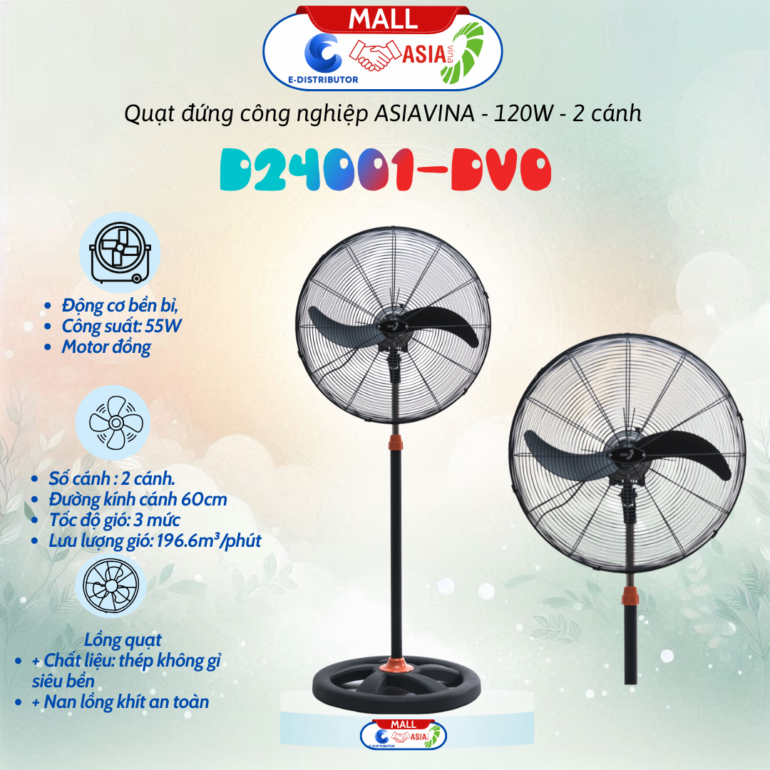 QUẠT TREO CN 6 TẤC ASIA L24001 - HÀNG CHÍNH HÃNG - MÀU NGẪU NHIÊN