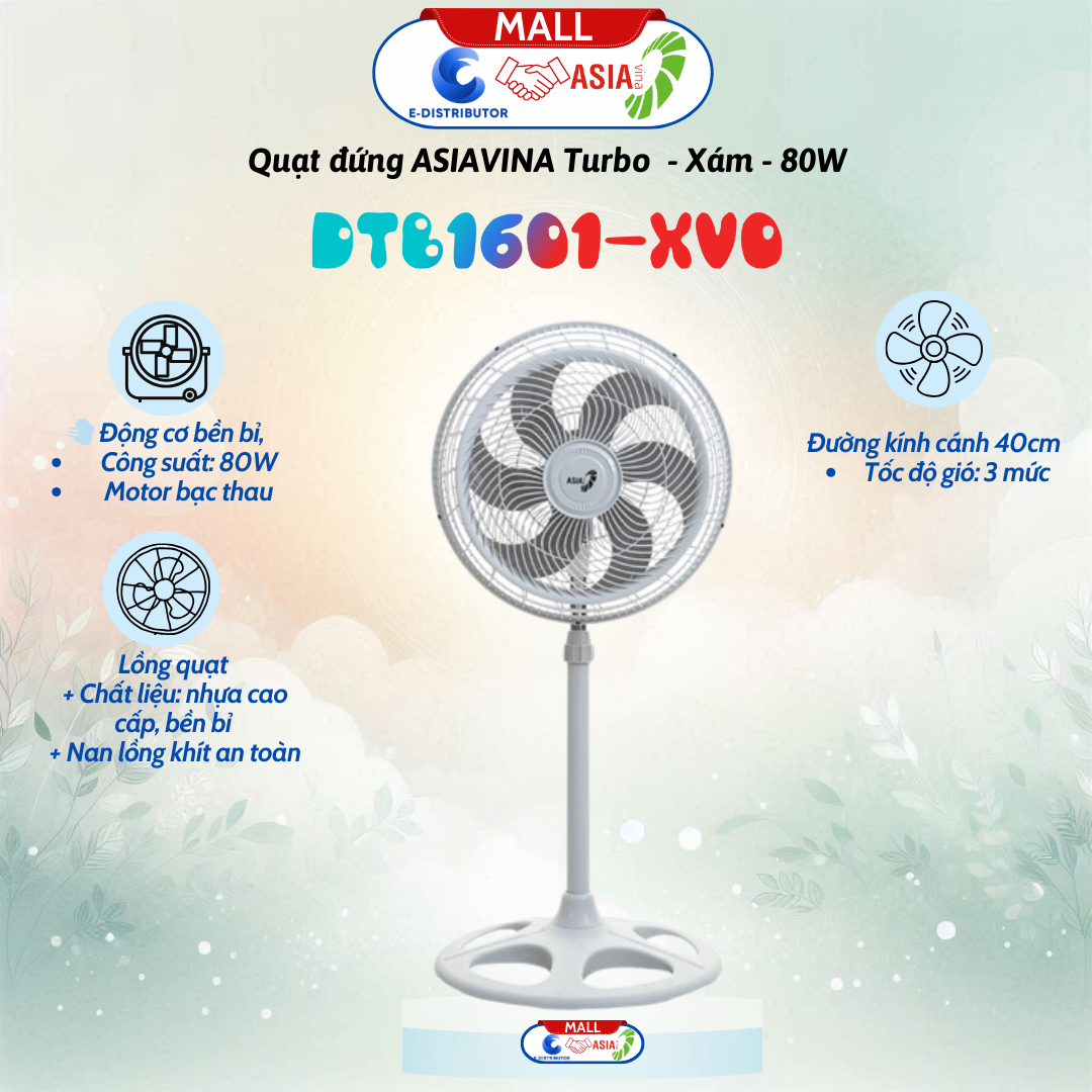 Quạt đứng 4 tấc Asia Turbo - DTB1601 - Hàng chính hãng