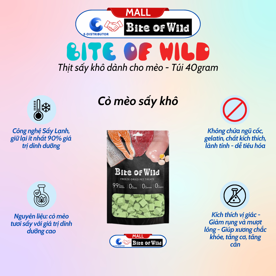 Thịt Sấy Bite Of Wild Thịt Gà Cỏ Mèo