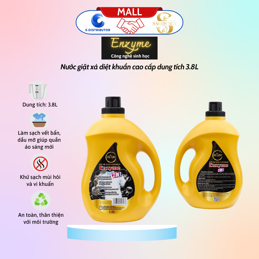 Nước giặt xã sát khuẩn Enzyme SGNEW 3,8L