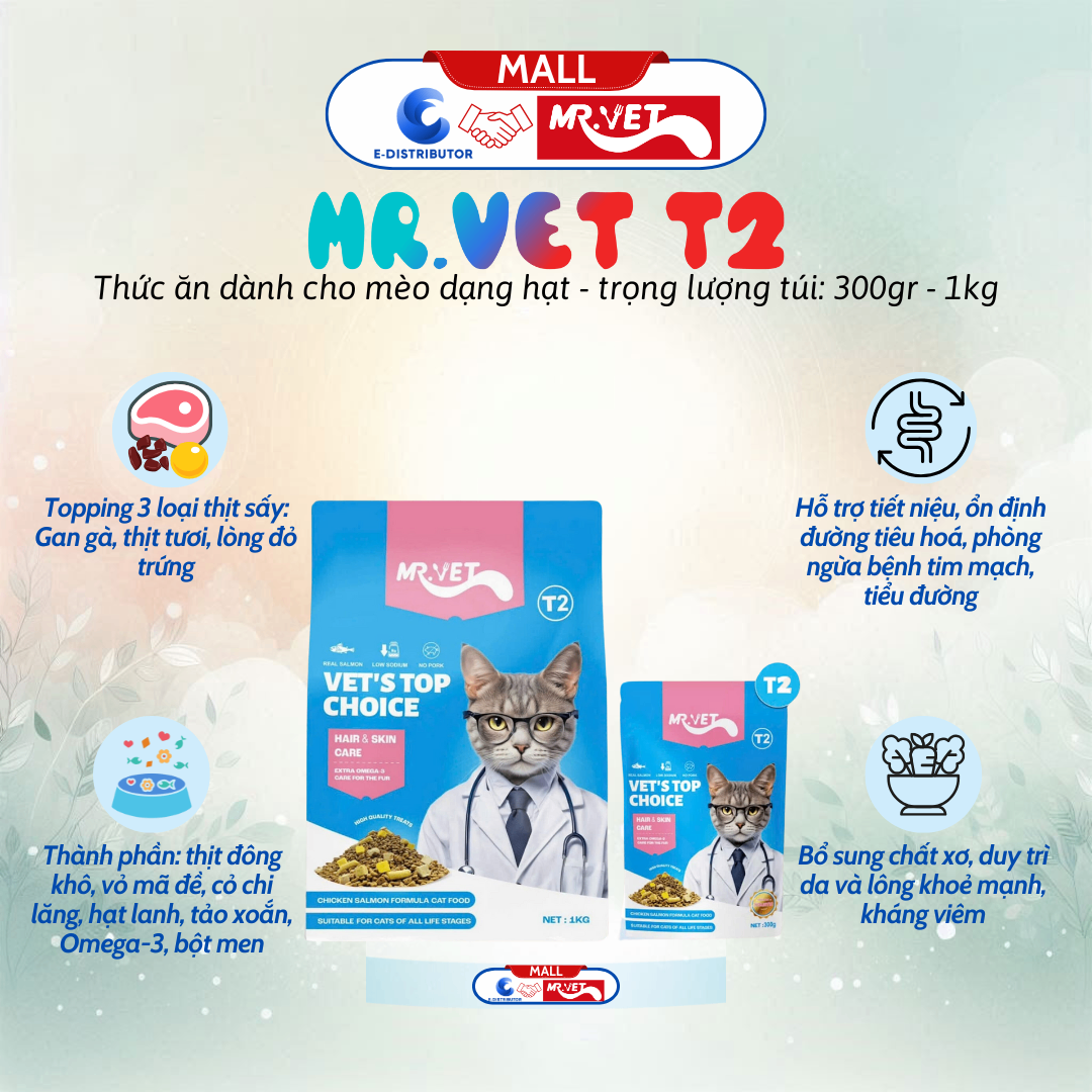 Hạt MrVet T2 300g