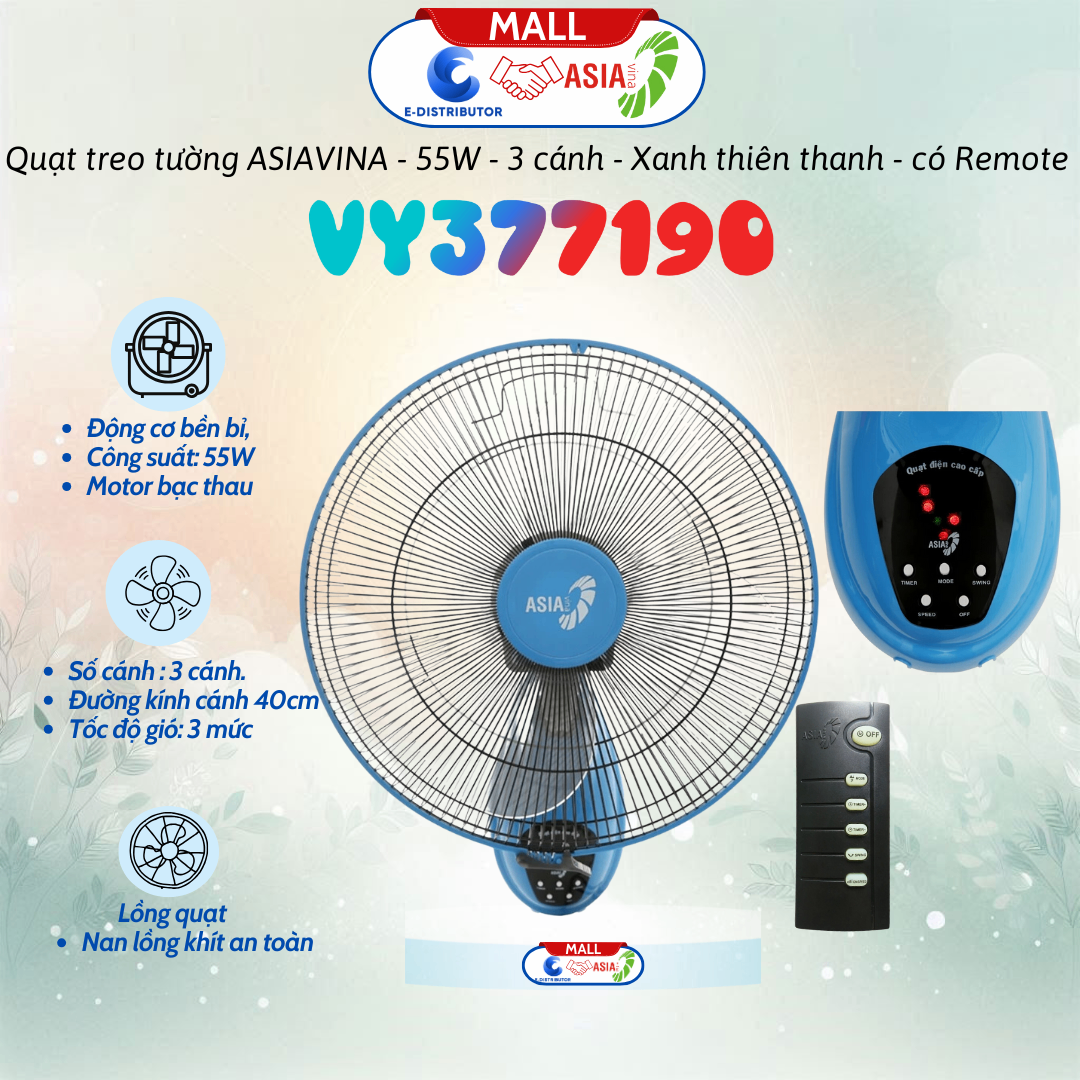 Quạt treo ASIAvina - VY377190 - Thiên thanh