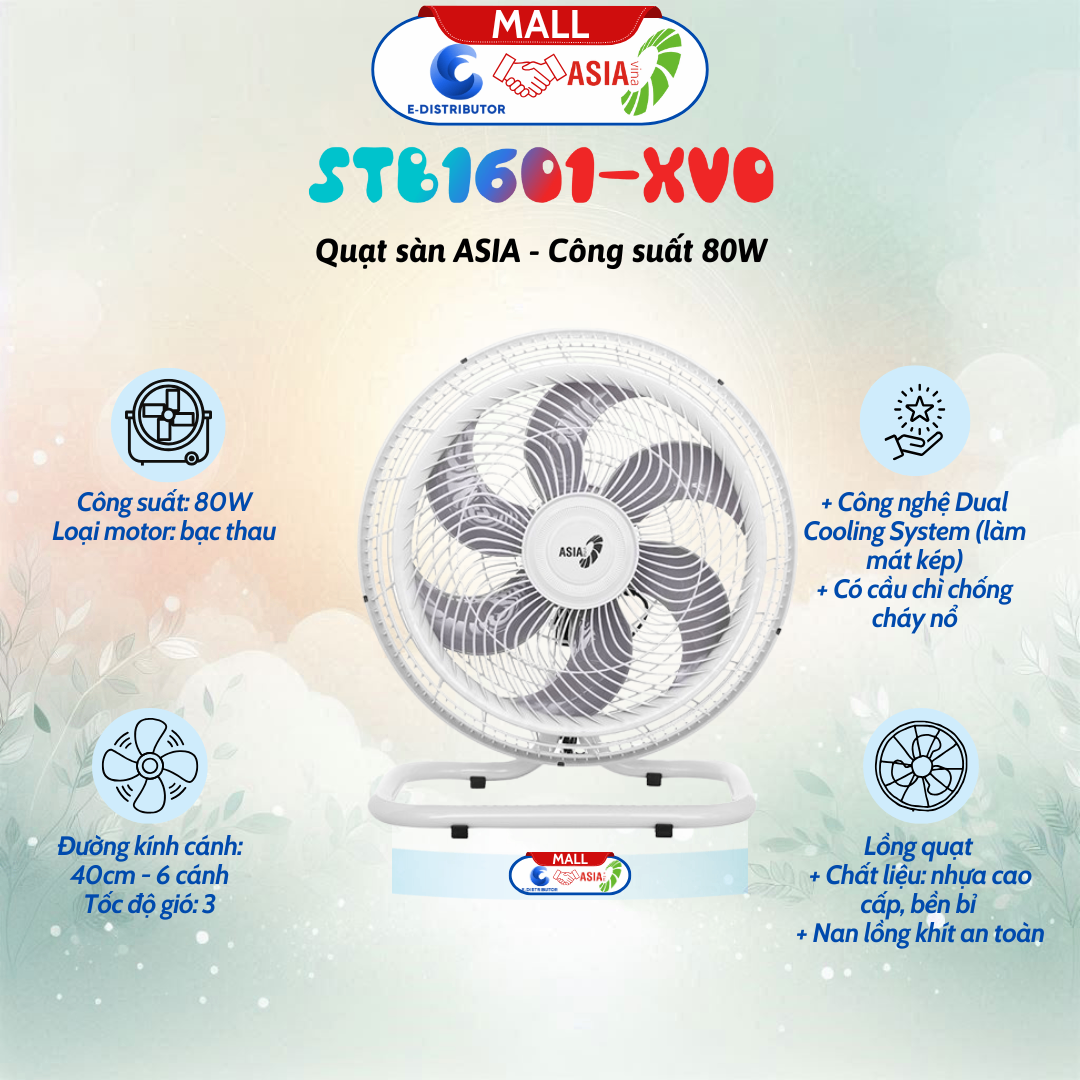 Quạt sàn 4 tấc Asia - STB1601 - Hàng chính hãng