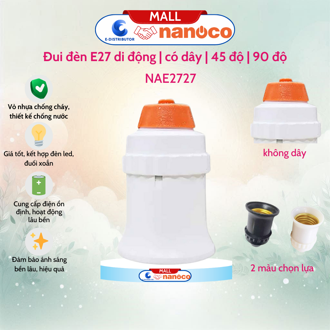 Đuôi đèn treo kín nước trắng Nanoco NAE2727W