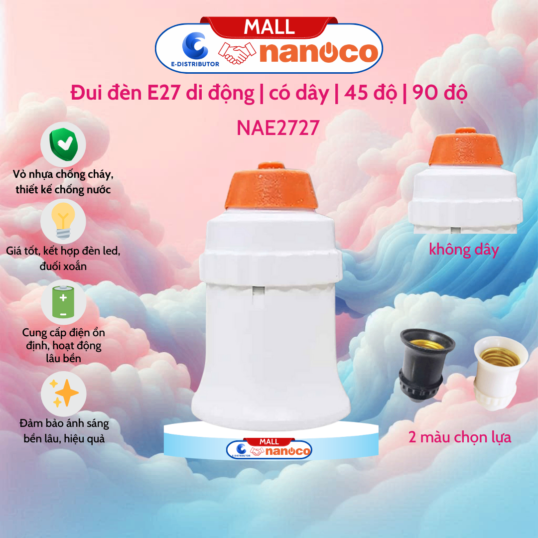 Đuôi đèn treo kín nước đen Nanoco NAE2727BK