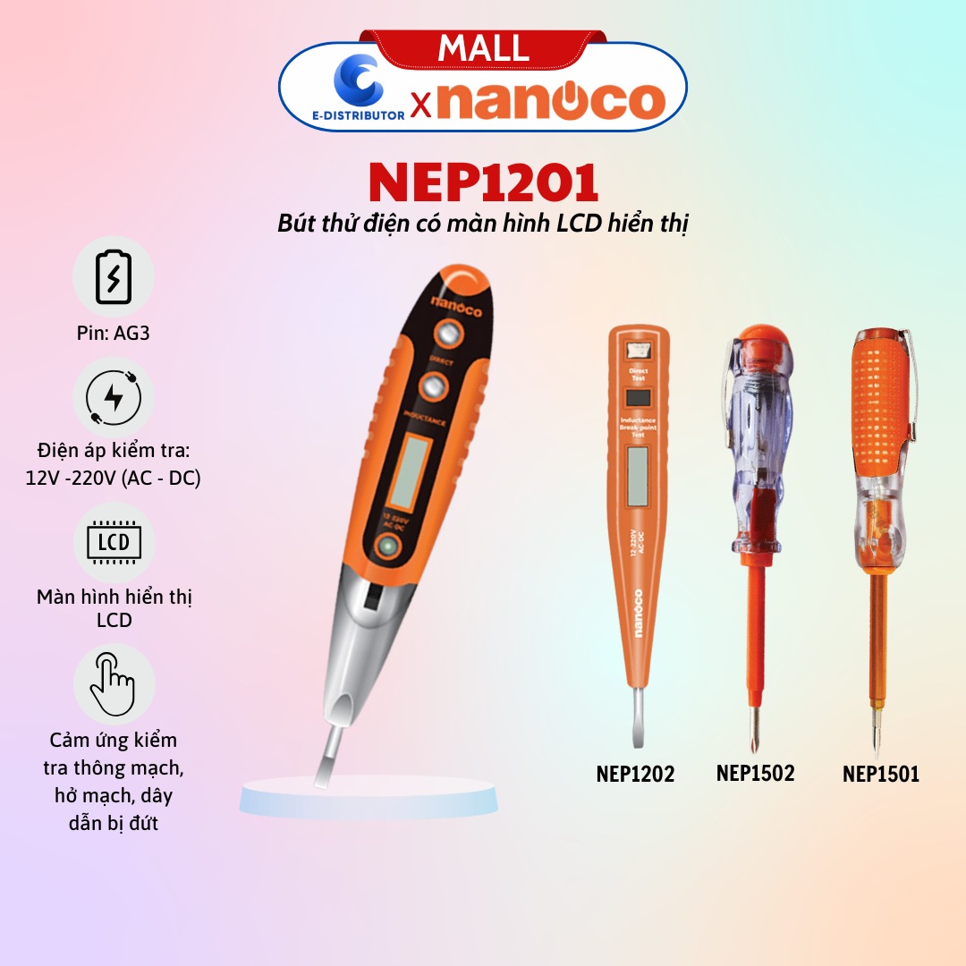 Bút thử điện Nanoco màu cam NEP1501