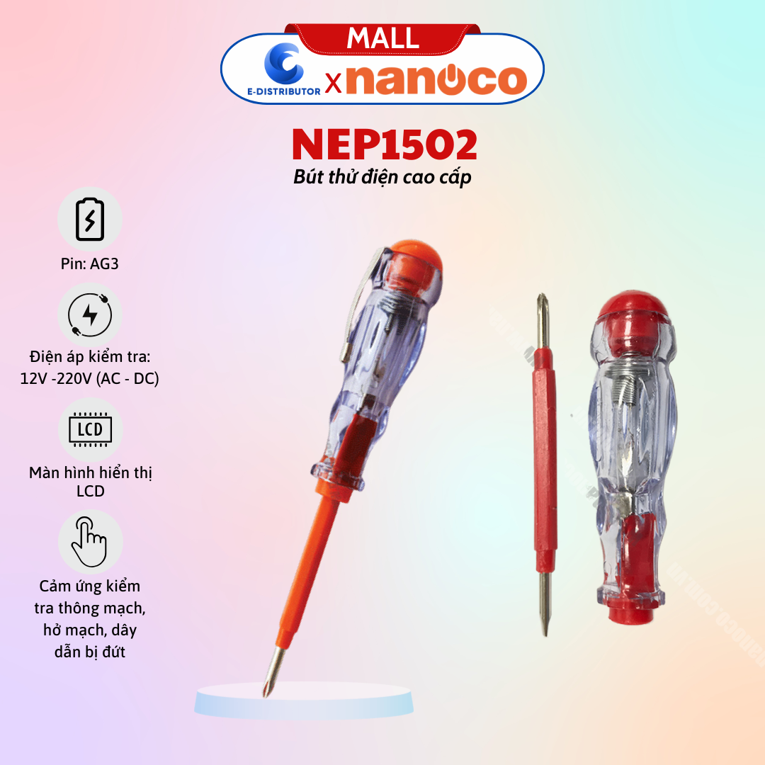 Bút thử điện Nanoco màu đỏ NEP1502