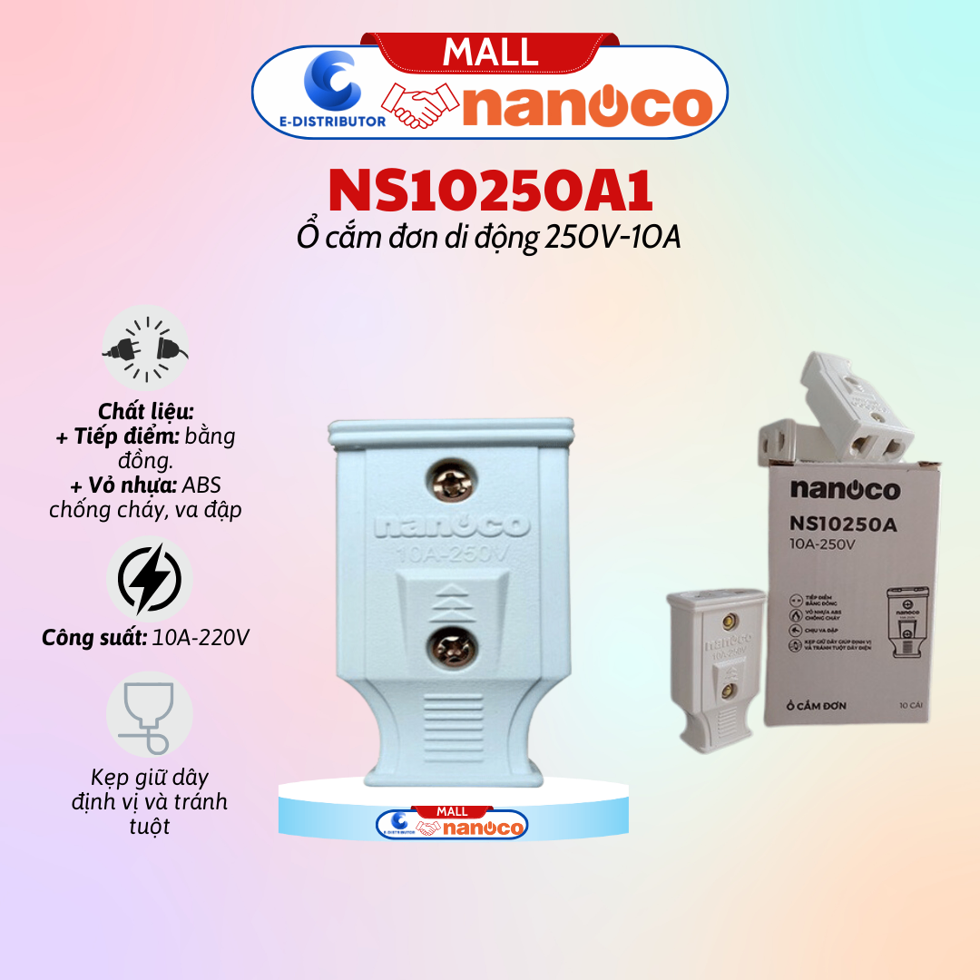 Ổ cắm đơn Nanoco : NS10250A1