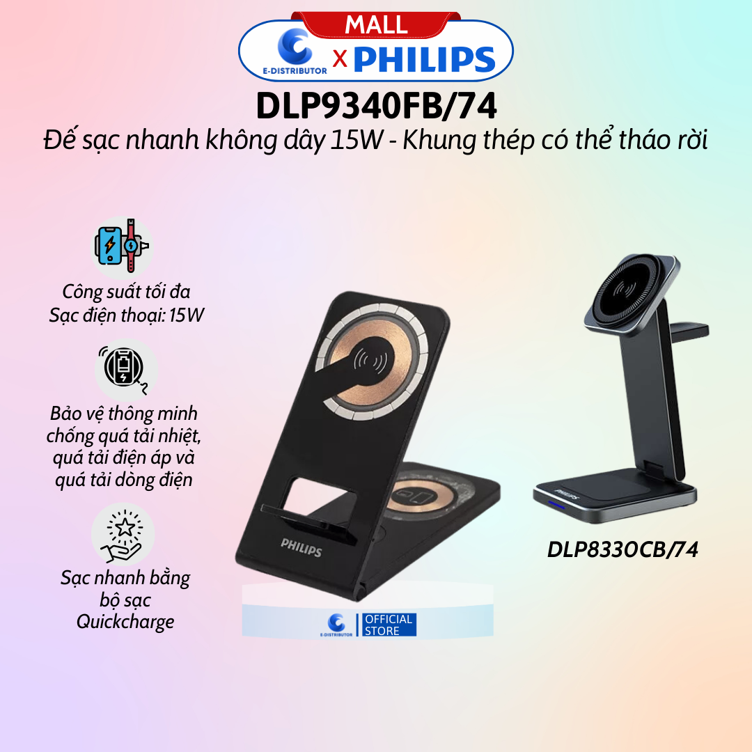 Bộ sạc không dây gấp gọn Philips DLP9340FB