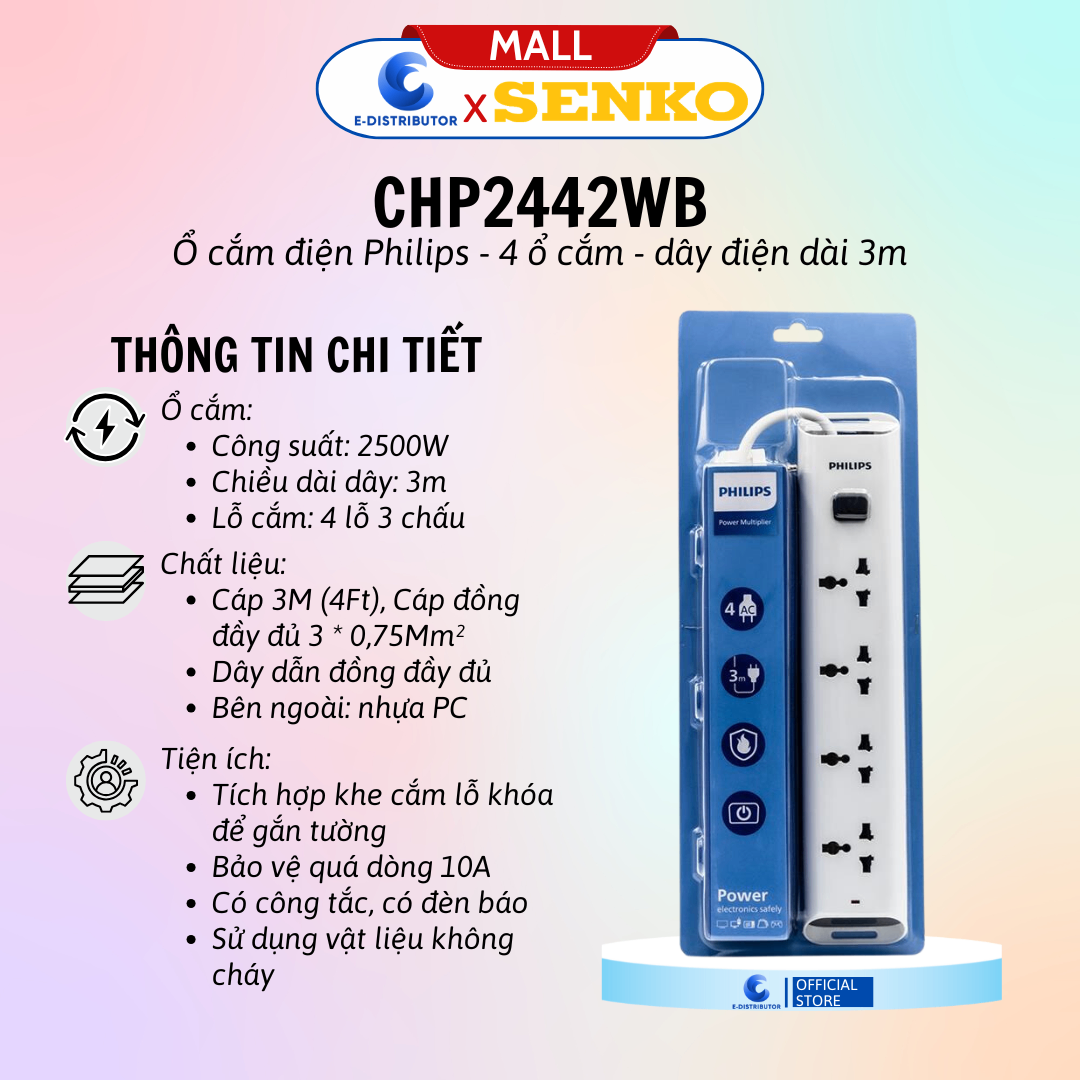 Ổ cắm điện Philips CHP2442WB