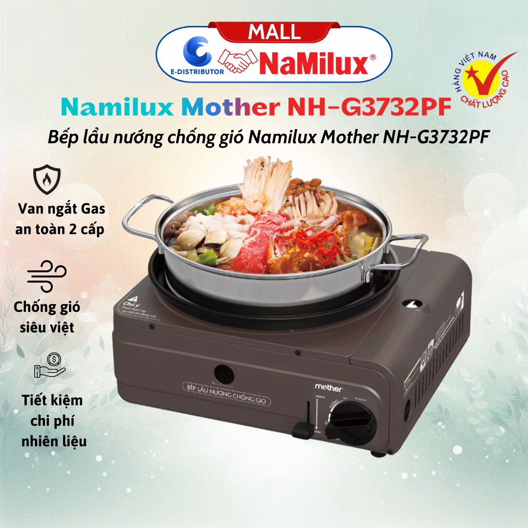 Bếp Lẩu Nướng Mini Đa Năng EVS Mother NH-G3732PF│Chống Gió│ Tiện Dụng Cho Dã Ngoại Du Lịch│Van An Toàn 2 Cấp│Chính Hãng