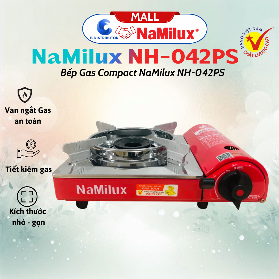 Bếp Gas Compact NaMilux NH-042PS│Nhỏ - Gọn Tiết Kiệm Diện Tích│Phù Hợp Sử Dụng Trong Nhà Hàng – Quán Ăn│Hàng Chính Hãng