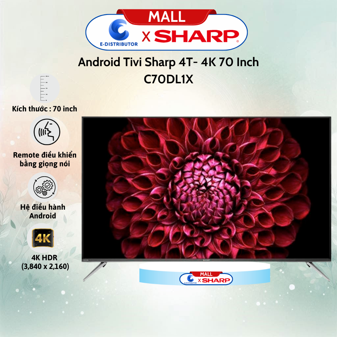 Android Tivi Sharp 4T-C70DL1X 4K 70 Inch